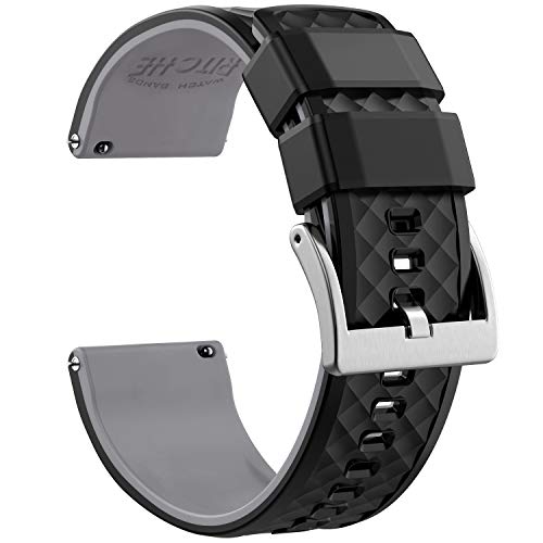 Product Cover 20mm Silicone Watch Bands Compatible with Verizon GizmoWatch Quick Release Rubber Watch Bands for Men