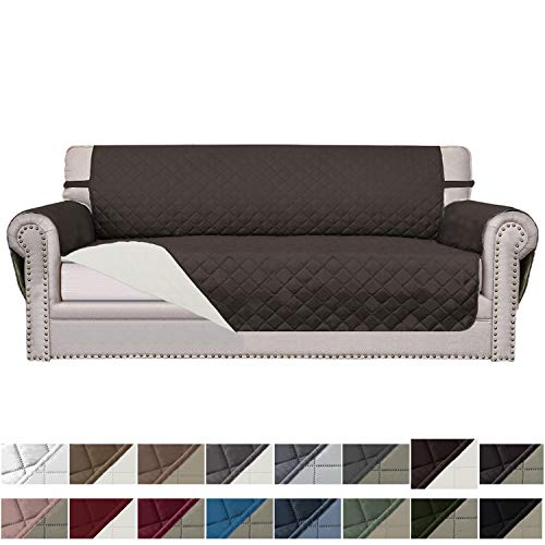 Product Cover Easy-Going Sofa Slipcover Reversible Sofa Cover Furniture Protector Couch Cover Elastic Straps Pets Kids Children Dog Cat (Oversized Sofa, Chocolate/Ivory)