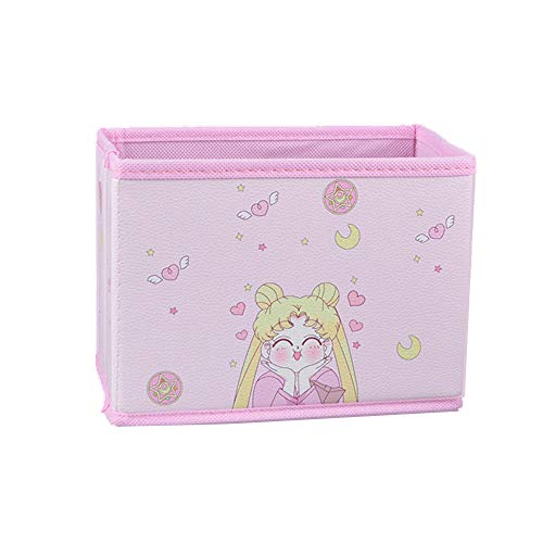 Product Cover Cartoon Storage Box, Cute Japan Anime Sailor Moon Tsukino Usagi Model Figure Desktop Storage Box Case Makeup Holder Organizer for Kids Girls Gift (Smile)