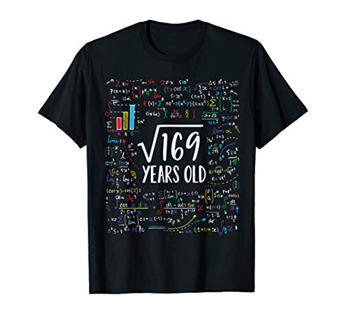 Product Cover Square Root Of 169 13th Birthday 13 Year Old Gifts Math Bday T-Shirt