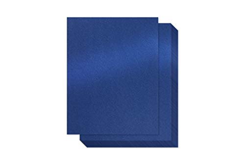 Product Cover Navy Blue Shimmer Paper - 100-Pack Metallic Cardstock Paper, 92 lb Cover, Double Sided, Printer Friendly - Perfect for Weddings, Birthdays, Craft Use, Letter Size Sheets, 8.5 x 11 Inches