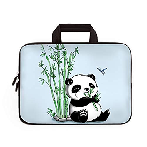 Product Cover 14 15 15.4 15.6 inch Laptop Handle Bag Computer Protect Case Pouch Holder Notebook Sleeve Neoprene Cover Soft Carrying Travel Case for Dell Lenovo Toshiba HP Chromebook ASUS Acer (Panda & Bamboo)