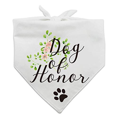 Product Cover family Kitchen Dog of Honor, Maid of Honor Wedding Dog Bandana, Wedding Photo Prop, Pet Scarf Accessories, Coral Wedding Bandana