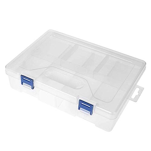 Product Cover Lukzer Double Layer 8 Grids Multipurpose Transparent Jewelry Box Organizer Storage Container with Removable Dividers Storage Box (23x16x6cm)