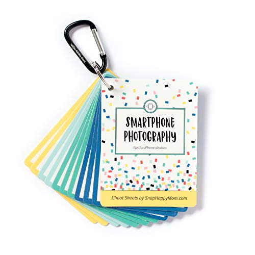 Product Cover Smartphone Photography Cheat Sheets for iPhone - Pocket-Sized Reference Cards by Snap Happy Mom | Functions, Modes & Settings - Universal Tips for Better Photos