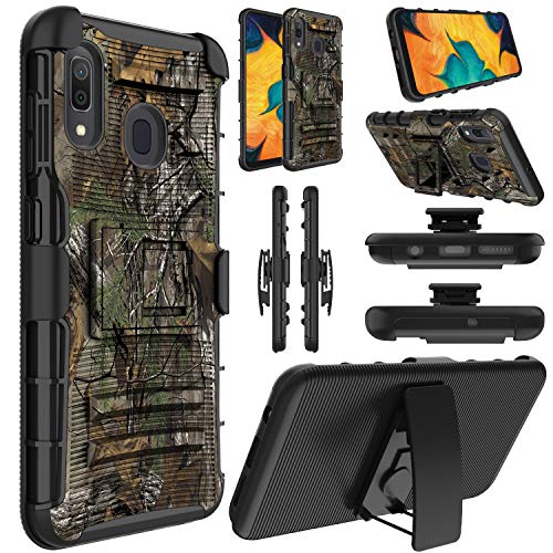 Product Cover Galaxy A20 Case, Galaxy A30 Case, Elegant Choise Hybrid Holster Heavy Duty Shockproof Full Body Protective Cover Case with Kickstand and Swivel Belt Clip for Samsung Galaxy A20 / A30 (Camouflage)