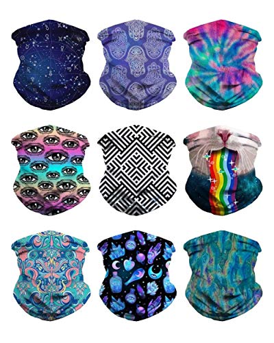 Product Cover iHeartRaves Rave Day Ready Multi-Functional Seamless Face Mask Bandana Pack (9 Pack)