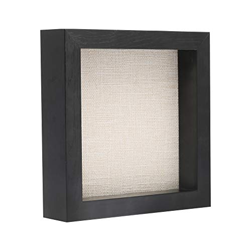 Product Cover 8x8 Shadow Box Frame Wood Display Case for Pins Awards Medals Photos Memory, Black