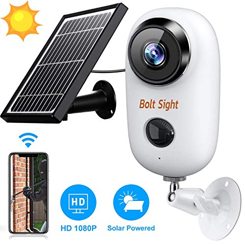 Product Cover Outdoor Wireless Security Camera - Solar Cameras Battery Powered for Home - HD 1080P Rechargeable Power Operated Outside Camaras,Wirefree House Video Surveillance CCTV System 2-Way Audio,Night Vision