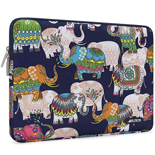 Product Cover MOSISO Laptop Sleeve Bag Compatible with 13-13.3 inch MacBook Pro, MacBook Air, Notebook Computer, Vertical Style Water Repellent Polyester Protective Case Cover with Pocket, Elephant Navy Blue Base