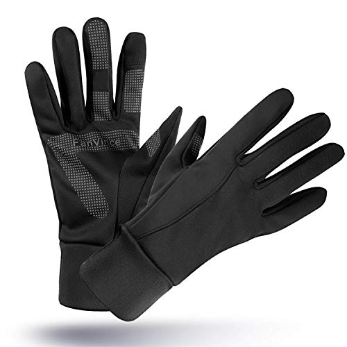 Product Cover Thermal Gloves Winter Insulated Glove with Touch Screen Fingers Windproof Water Resistant for Running/Cycling/Driving/Snow Skiing/Ice Fishing in Cold Weather for Men and Women (Medium, Black)