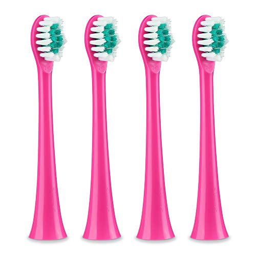 Product Cover 4-PACK Replacement Toothbrush Heads for Sonic V200 Rechargeable Kids Electric Toothbrushes, 7x More Plaque Removal, End-rounded Soft Bristles, Comfortable & Efficient Clean Teeth, Perfect for Kids