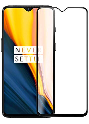 Product Cover Aeidess 11D Tempered Glass with Curved Edges and 9H Hardness Full Glue Edge to Edge Screen Protection for OnePlus 7 One Plus 1+7 - Black with Easy Installation kit