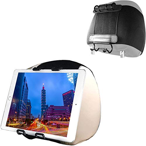 Product Cover LycoGear Universal Car Headrest Strap Tablet/Smartphone Headrest Mount Holder for iPad Air Mini Pro Galaxy Tab Fire Reader 7 8 9 10.5 Tablets & iPhone XR XS MAX X8 Plus Galaxy S10 S9 Note Smartphone