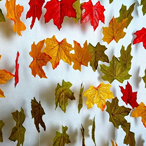 Product Cover Fall Wedding decor, Fall Wedding Garland Backdrop, Fall Party Garland Decorations,Fall Leaf Bunting Banner, Thanksgiving Decor, Set of 4 Maple Leaf Garland for Holiday Decorations