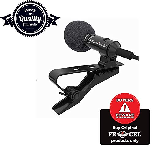 Product Cover Frocel Lavalier Lapel Coller Microphone Kit with Voice Recording Filter Mic for Recording Singing Youtube on Smartphones (Black)