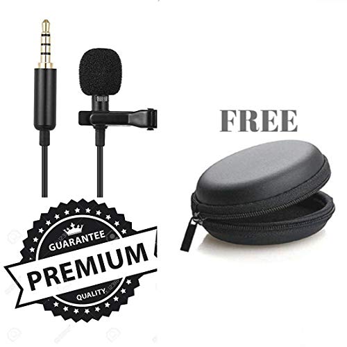 Product Cover King Shine Lavalier Lapel Coller Microphone Kit with Voice Recording Filter Mic for Recording Singing Youtube on Smartphones (Black)