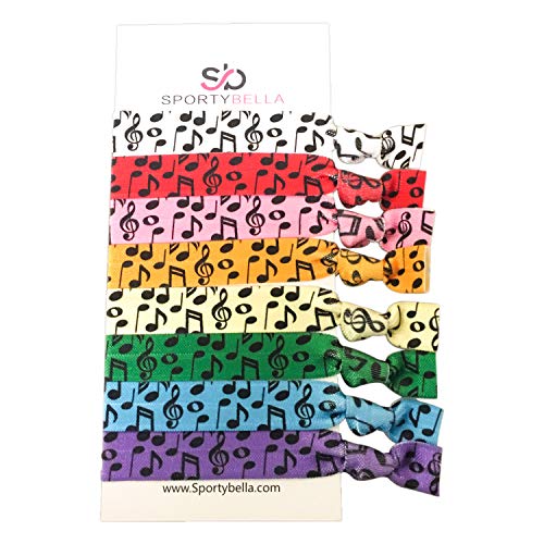 Product Cover Sportybella Music Hair Ties, Girls Music Gift, Treble Clef Jewelry - Music Note- Music Lover Jewelry Gift