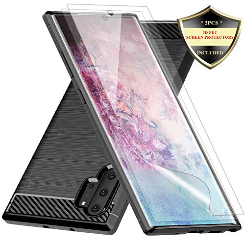 Product Cover Galaxy Note 10 Plus Case with Screen Protector,Dahkoiz Shock Absorption Galaxy Note 10 Plus 5G Case Slim TPU Bumper Cover Lightweight Protective Phone Case for Samsung Galaxy Note10 Plus/5G/Pro,Black
