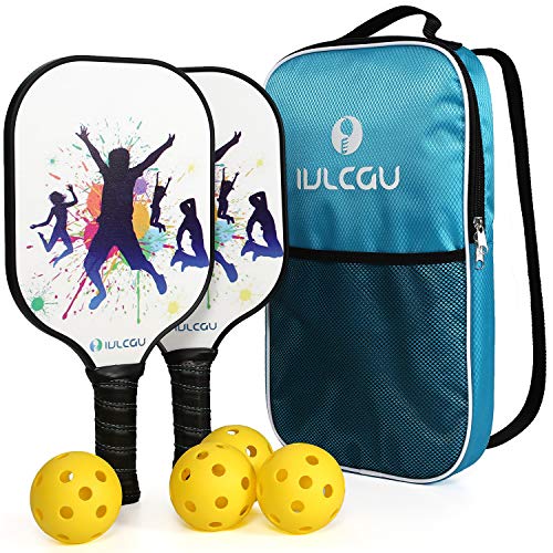 Product Cover Cyrus Graphite Pickleball Paddle and Balls Set, Graphite Face Honeycomb Composite Core 2 Pickleball Rackets and 4 Pickleball Balls with Carry Bag, USAPA Approved (2 Paddles+4 Balls+Carry Bag)