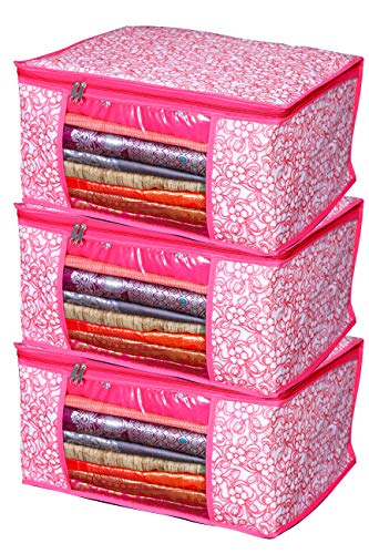 Product Cover Porchex Presents Non Woven Saree Cover Storage Bags for Clothes with primum Quality Combo Offer Saree Organizer for Wardrobe/Organizers for Clothes/Organizers for Wardrobe Pack of 3