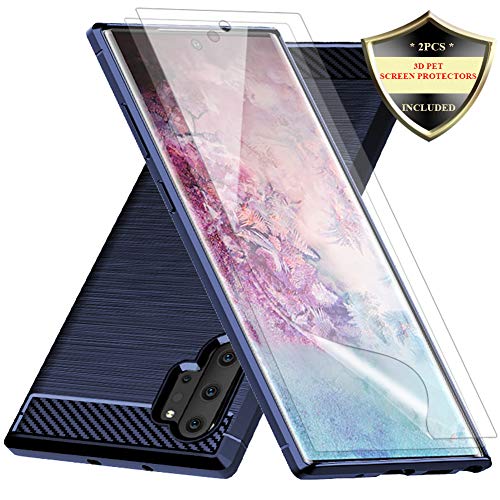 Product Cover Galaxy Note 10 Plus Case with Screen Protector,Dahkoiz Shock Absorption Galaxy Note 10 Plus 5G Case Slim TPU Bumper Cover Lightweight Protective Phone Case for Samsung Galaxy Note10 Plus/5G/Pro,Blue