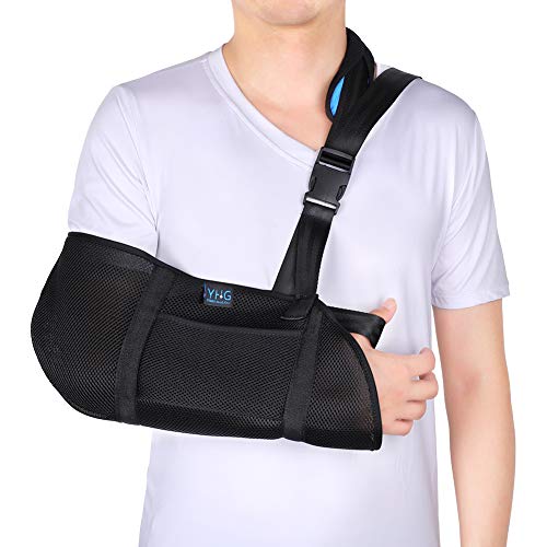 Product Cover Arm Sling with Release Buckle Design, Breathable Medical Arm Support Shoulder Immobilizer for Broken Fractured Arm, Elbow and Shoulder, Adjustable Rotator Cuff Shoulder Sling for Left or Right Arm