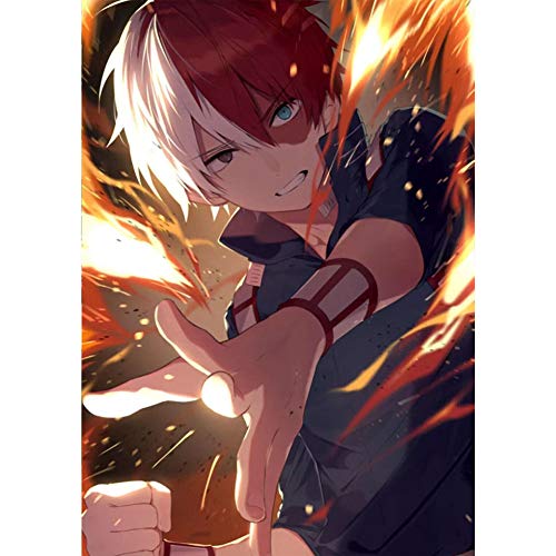 Product Cover WerNerk Anime My Hero Academia Bakugou Todoroki Poster Anime Characters Decorative Poster Photo Painting Wall Decor Nice Gift for Anime Fans(J)