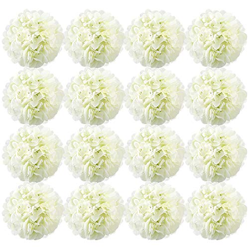 Product Cover Auihiay 16 Pieces 6 inch Silk Hydrangea Flowers Artificial Flowers with Stems for Wedding Home Decorations