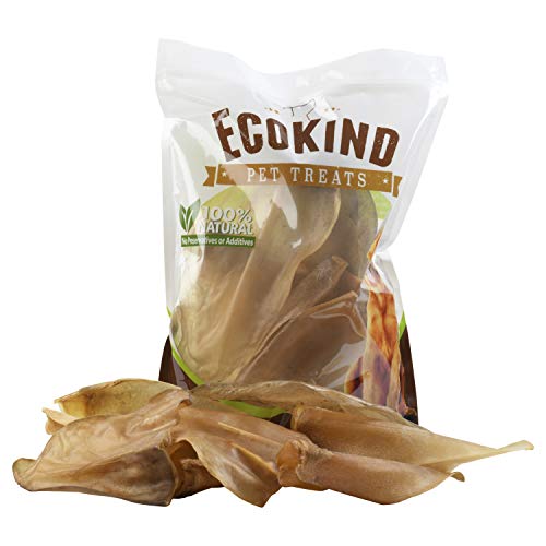 Product Cover EcoKind Pet Treats Jumbo (8-10 inches Each) Cow Ear Dog Treats - 100% All-Natural Beef Dog Chews - Promotes Dental Health - Durable & Long-Lasting, Free Range Grass Fed Cattle (6 Ears)