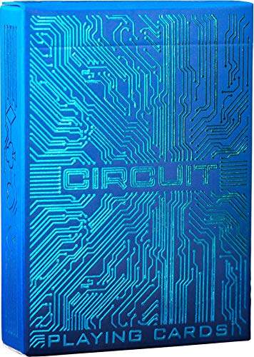 Product Cover Circuit Ice Blue Playing Cards, Creative Deck of Cards, Premium Card Deck, Cool Poker Cards, Unique Bright Colors for Kids & Adults, Computer Themed, Black Playing Cards