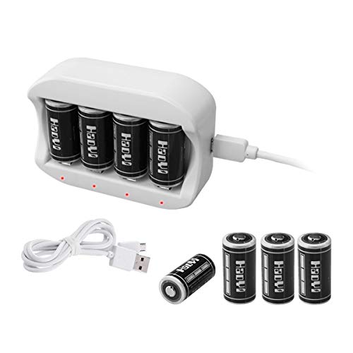 Product Cover Arlo Wireless Security Camera Battery Charger and Rechargeable Batteries for Arlo (VMC 3530/3430/3030/3200/3330) Cameras, LED Flash Etc.(One Charger with 8 PCS Arlo Batteries) WeHaoYi