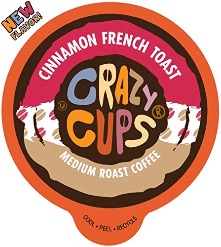 Product Cover Crazy Cups Flavored Coffee for Keurig K-Cup Machines, Cinnamon French Toast, Hot or Iced Drinks, 22 Single Serve, Recyclable Pods