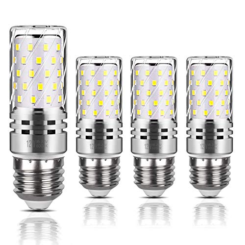 Product Cover YIUN E26 LED Candle Bulbs,12W LED Candelabra Light Bulbs 100 Watt Equivalent, 1200lm, Cold White 6000K LED Chandelier Bulbs, Decorative Candle Base E26, Non-Dimmable LED Lamp, Pack of 4