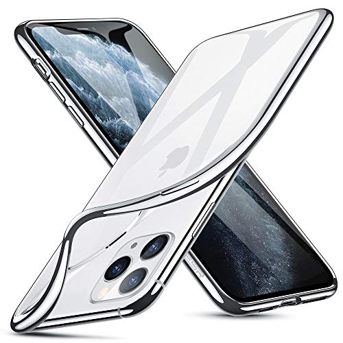 Product Cover ESR Essential Zero for iPhone 11 Pro Max Case, Slim Clear Soft TPU, Flexible Silicone Cover for iPhone 11 Pro Max 6.5-Inch (2019), Silver Frame