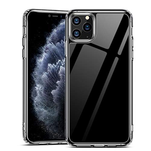 Product Cover ESR Mimic Designed for iPhone 11 Pro Max Case, 9H Tempered Glass Back Cover with TPU Frame Scratch-Resistant Soft Bumper Shock Absorption Protective Case for iPhone 11 Pro Max, Black