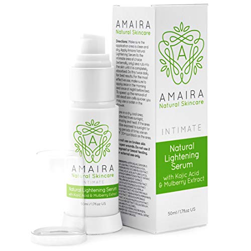Product Cover Amaira Intimate Lightening Serum Bleaching Cream for Private Areas - Skin Bleach Whitening Sensitive Spots for Women - Gentle Kojic Acid Dark Inner Thigh & Privates Brightening (1.7oz)