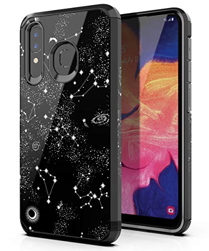 Product Cover PBRO Galaxy A20 Case,Galaxy A30 Case,Galaxy A50 Case Cute Universe Case Dual Layer Soft Silicone & Hard Back Cover Heavy Duty PC+TPU Protective Shockproof Case for Samsung Galaxy A20/A30/A50-Black