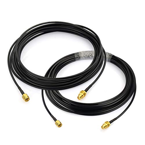 Product Cover Bingfu SMA Male to SMA Female Bulkhead Mount RG174 Antenna Extension Coaxial Cable 5m / 16.5 feet (2-Pack) for 4G LTE Router Gateway Modem Mobile Cell Phone Signal Booster Cellular Amplifier Receiver