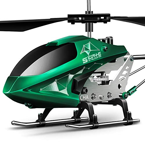 Product Cover Remote Control Helicopter, S107H Aircraft with Altitude Hold, One Key take Off/Landing, 3.5 Channel, Gyro Stabilizer and High &Low Speed, LED Light for Indoor to Fly for Kids and Beginners(Green)