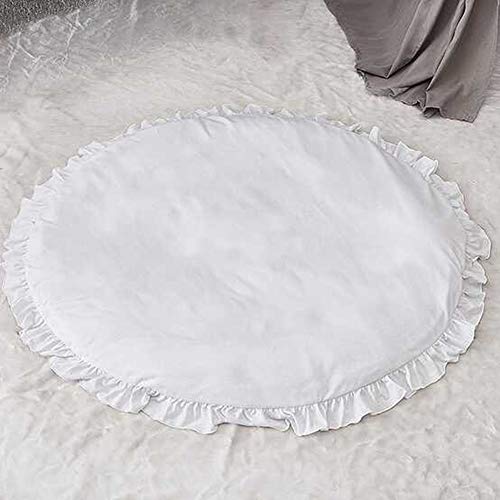 Product Cover Nuxn Cotton Baby Round Play Pad Soft Crawling Mat White Detachable Washable Game Blanket Floor Playmats Kids Infant Child Activity Round Rug Home Room Decor