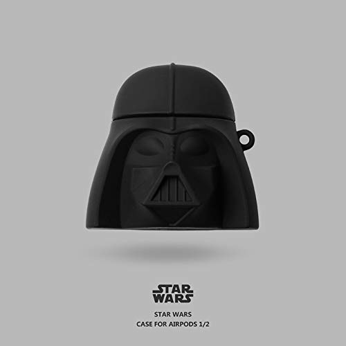 Product Cover AirPods Case Soft Silicone Shockproof Cover for Apple Airpods 2 & 1, Star Wars Darth Vader DV LV Anakin Skywalker 3D Unique Design Skin Kits with Carabiner Holder for Air Pods (Darth Vader)