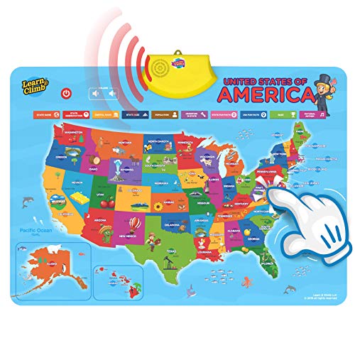 Product Cover Learn & Climb United States Interactive Map for Kids Over 700 Facts