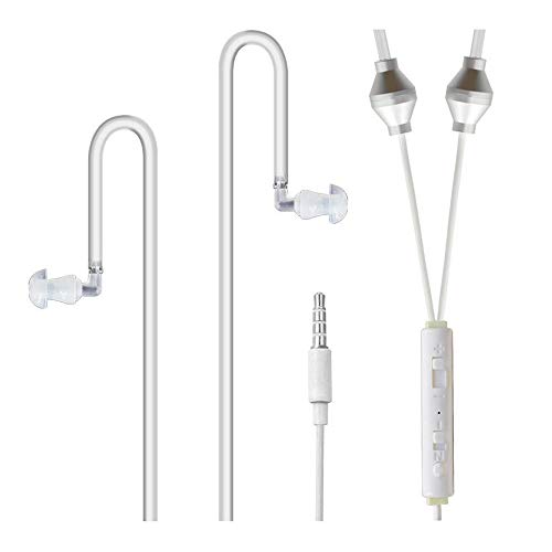 Product Cover Radiation Free Air Tube Headphones Aluminum Metal Earbuds with Microphone and Volume Control (White)