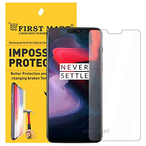 Product Cover FIRST MART - A BRAND WORTH REMEMBERING Flexible Fiber Glass Anti Shock Hammer Proof Impossible Film Screen Guard for OnePlus 6