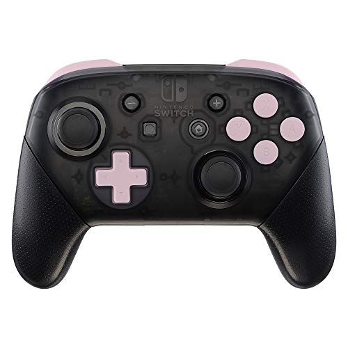 Product Cover eXtremeRate Sakura Pink Repair ABXY D-pad ZR ZL L R Keys for Nintendo Switch Pro Controller, Glossy DIY Replacement Full Set Buttons with Tools for Nintendo Switch Pro - Controller NOT Included