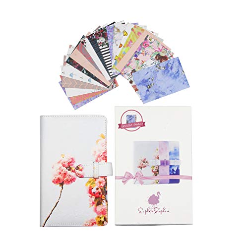 Product Cover Instant Camera Photo Album Bundle with 96 2x3 Photo Pockets & 20 Different Designed Border Stickers - Compatible with Polaroid Mint Snap Touch Z2330 PIC-300P Canon Ivy CLIQ Instax Fujifilm (White)