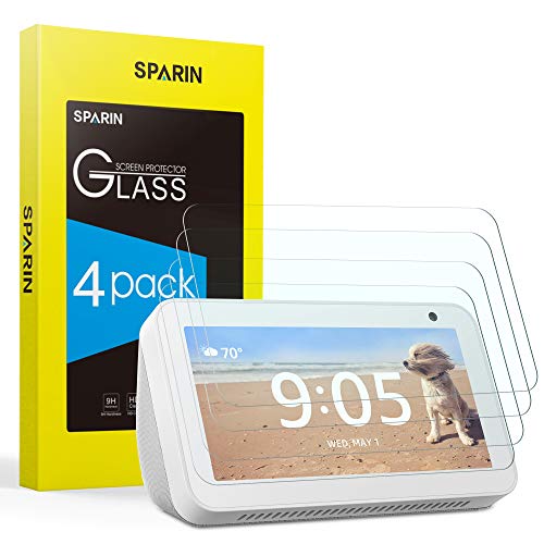 Product Cover [4 Pack] Echo Show 5 Screen Protector, SPARIN [Upgrade Design] [Camera Cutout] [Tempered Glass] Screen Protector for Amazon Echo Show 5, 2019
