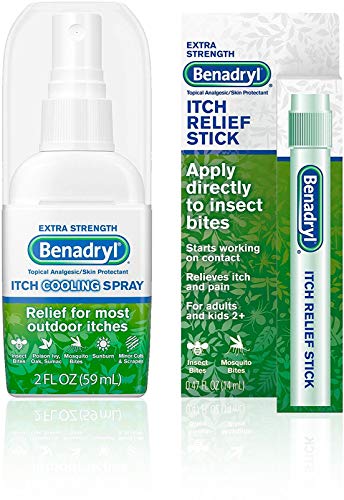 Product Cover Benadryl Extra Strength Cooling Anti-Itch Spray 2 fl. Oz and Benadryl Extra Strength Itch Relief Stick 0.47 fl. oz, Both with Diphenhydramine 1 ea