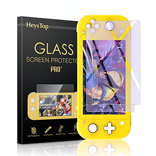 Product Cover Compatible with Nintendo Switch Lite Screen Protector [2 Pack],HeysTop Tempered Glass Film with Anti-Scratch for Nintendo Switch Lite 2019(Anti Blue-ray)